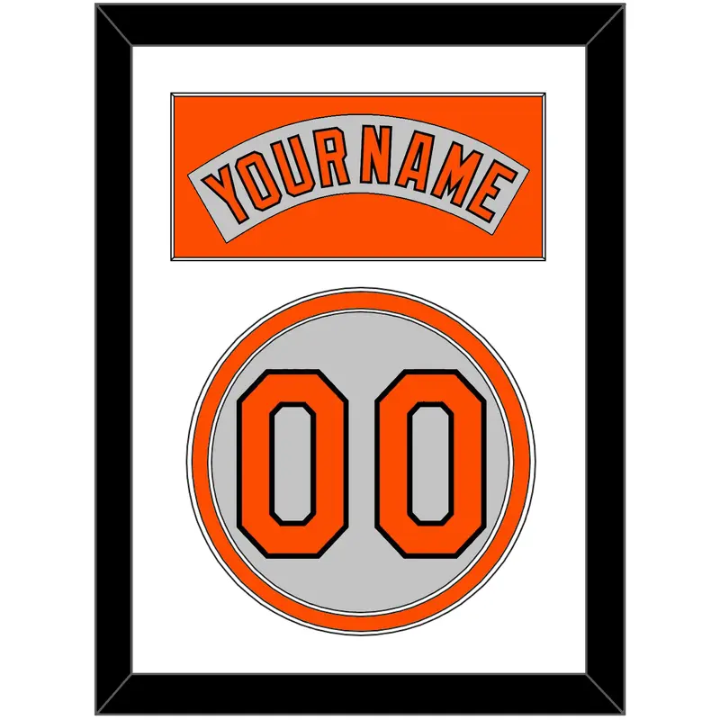 Baltimore Nameplate & Number - Road Gray (1978-1988) - Double Mat 1