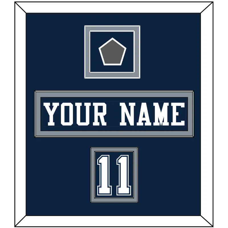 Dallas Nameplate, Number (Shoulder) & Super Bowl Jersey Patch - Blue Jersey - Double Mat 2