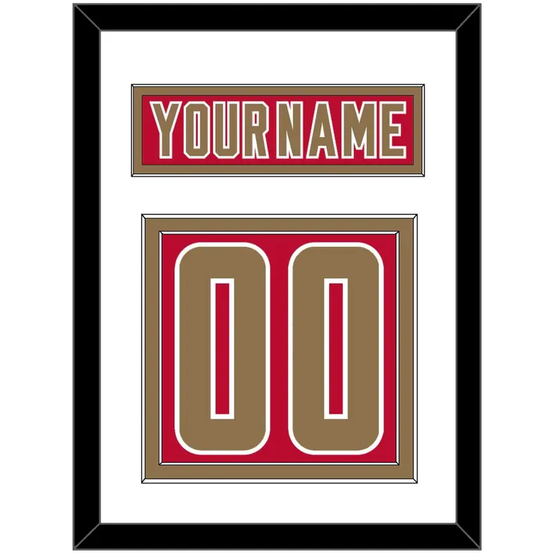 Denver Nameplate & Number (Back) - Road Crimson - Double Mat 1
