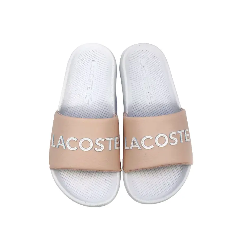 LACOSTE WOMENS SANDALS SLIDE WHITE,NATURAL  CROCO SLIDE 320 ,7-39CFA00567F8
