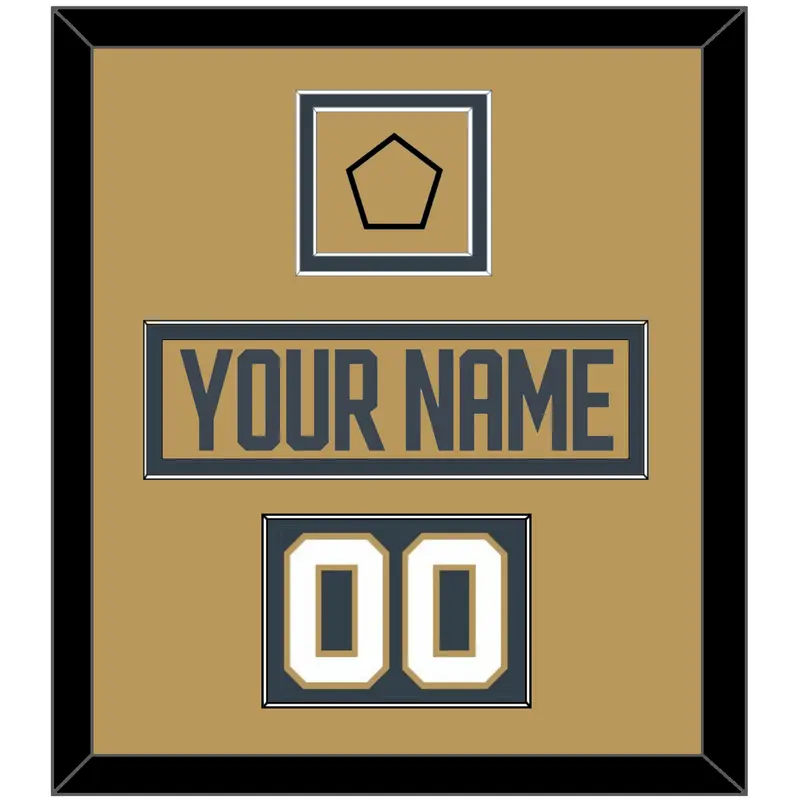 Vegas Nameplate, Number (Shoulder) & Jersey Logo Patch - Alternate Gold - Double Mat 2