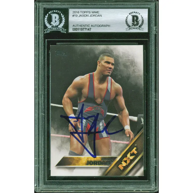 Jason Jordan Authentic Signed 2016 Topps WWE #19 Auto Card BAS Slabbed