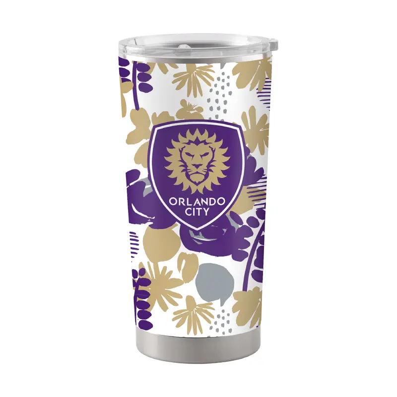 Orlando City 20oz Floral Stainless Steel Tumbler