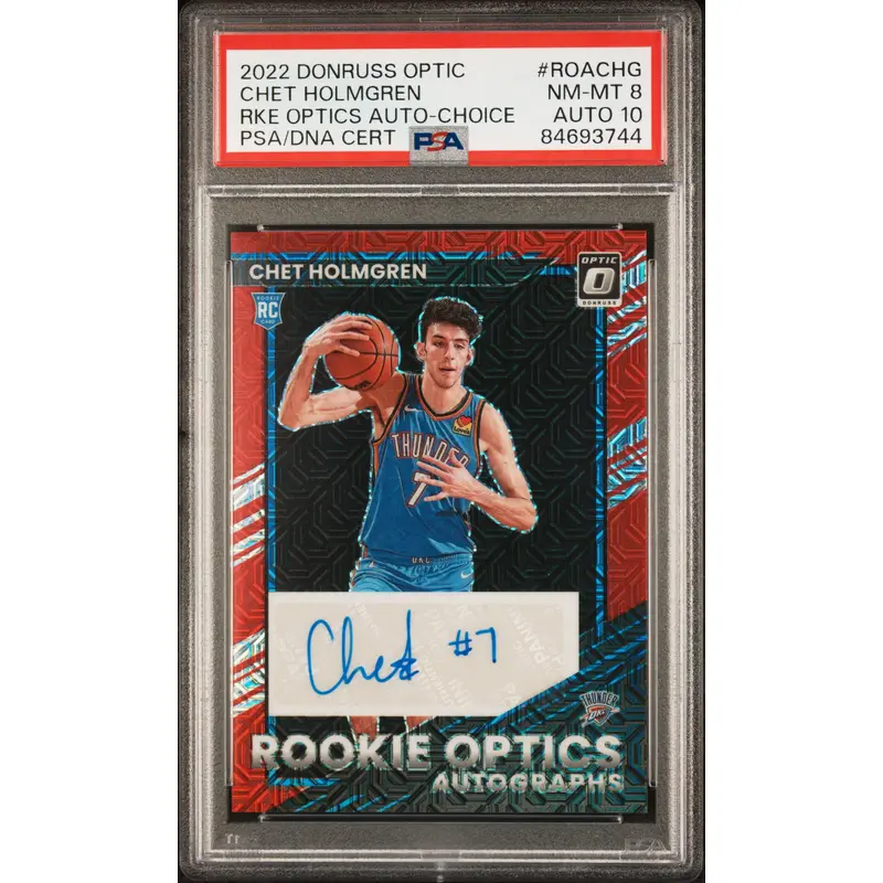 Chet Holmgren 2022 Donruss Optic Choice Auto PSA 8 Auto 10