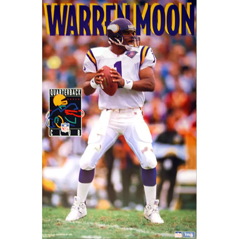Warren Moon "QB Club" Minnesota Vikings NFL Action Poster - Starline 1994
