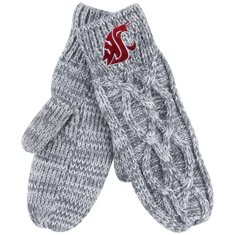 WSU Gray Marled Mittens