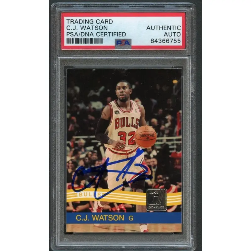 2010-11 Donruss #41 C.J. Watson Signed Card AUTO PSA Slabbed Bulls