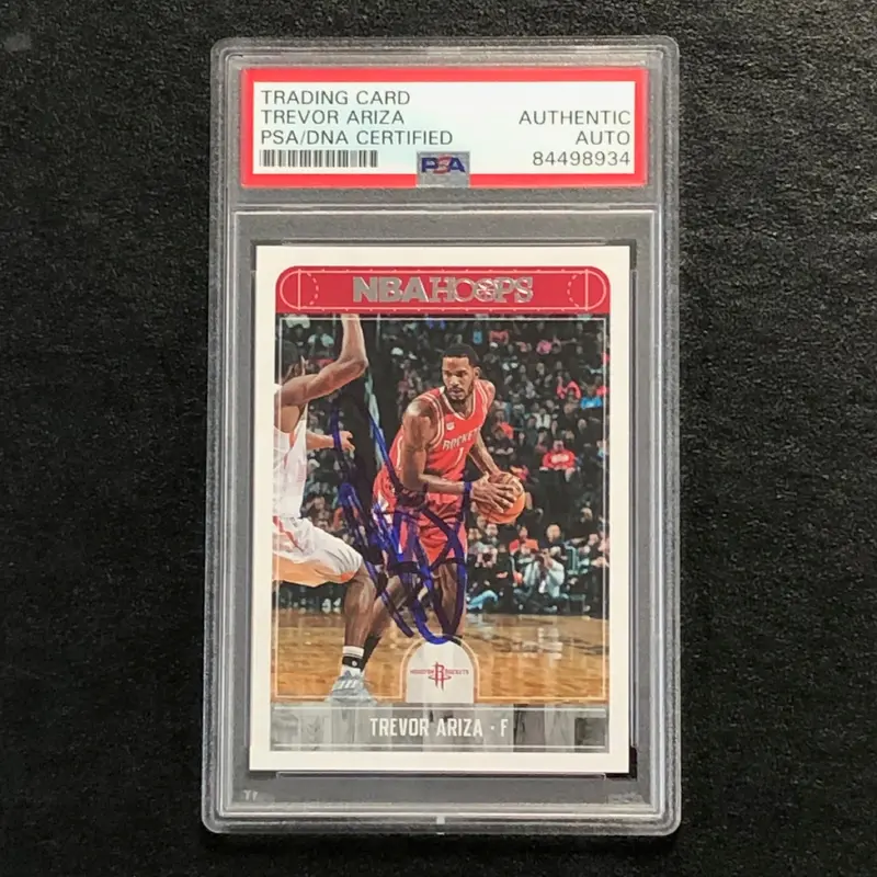 2017-18 NBA Hoops #188 Trevor Ariza Signed Card AUTO PSA Slabbed Rockets