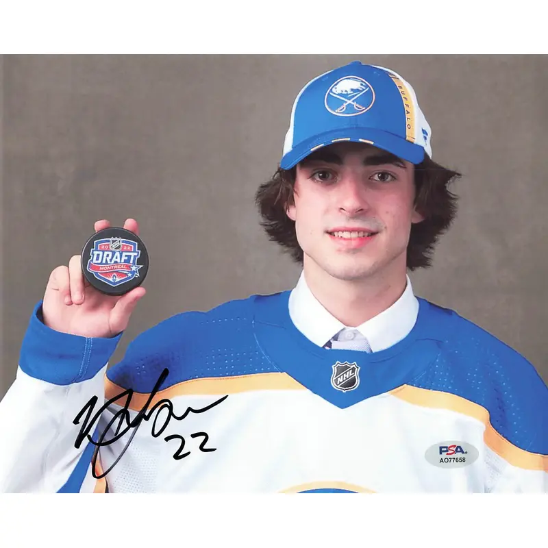 Matthew Savoie signed 8x10 photo PSA Autographed Sabres