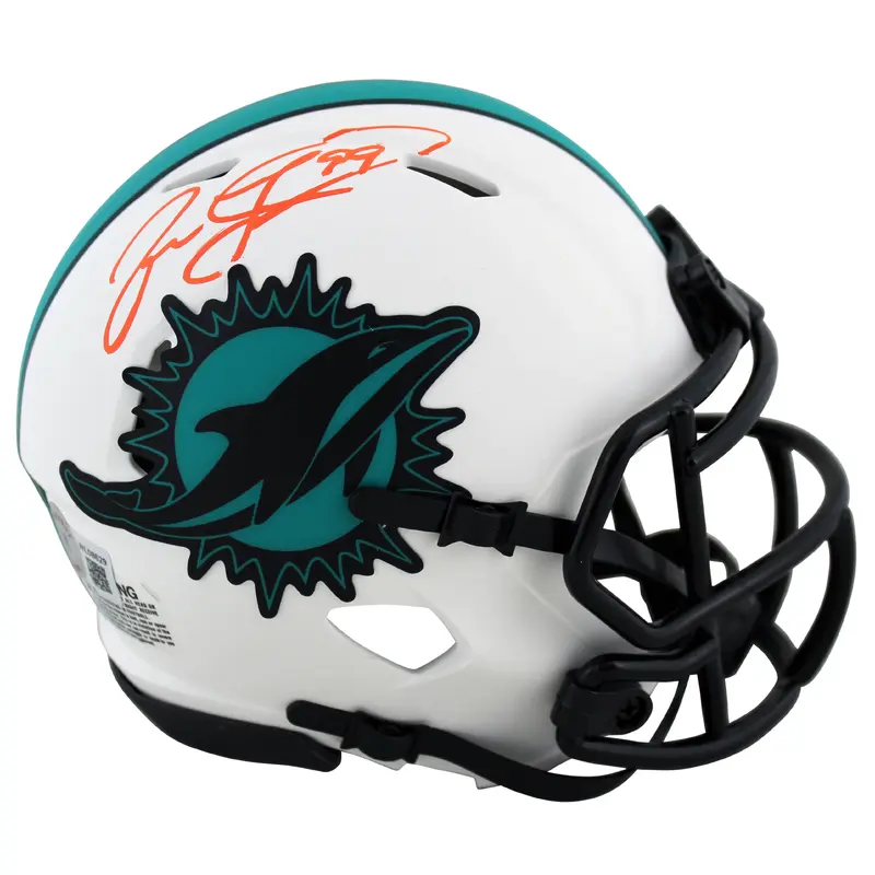 Dolphins Jason Taylor Authentic Signed Lunar Speed Mini Helmet BAS Witnessed