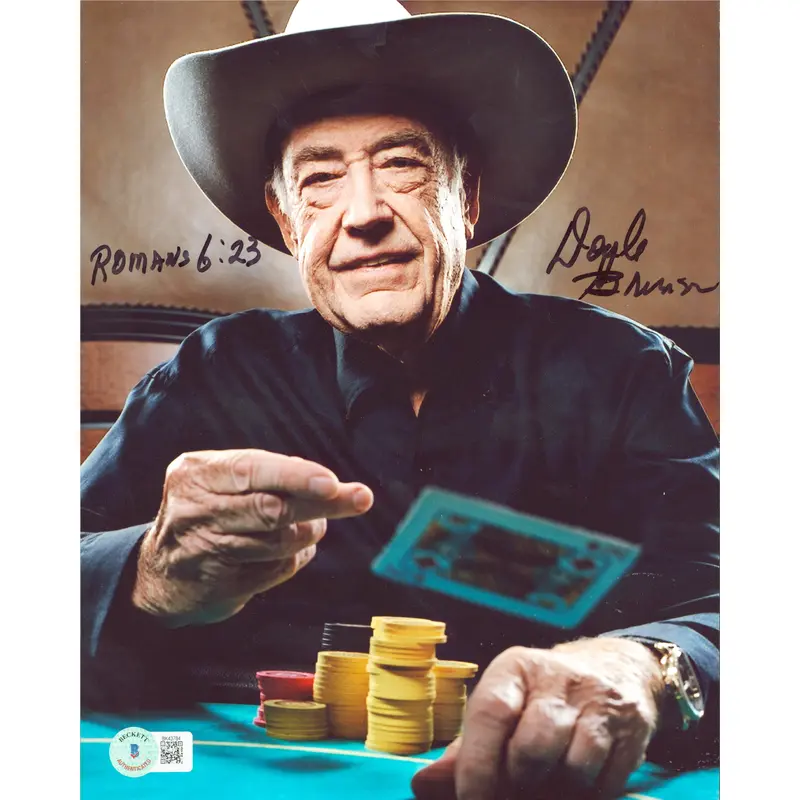 Doyle Brunson "Romans 6:23" Authentic Signed 8x10 Photo Autographed BAS #BK43784