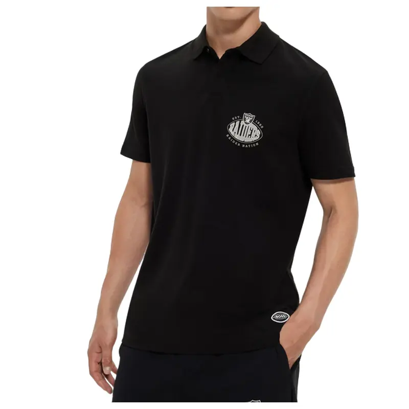RAIDERS POLO MENS BLACK PAT-NFL, 50504529004