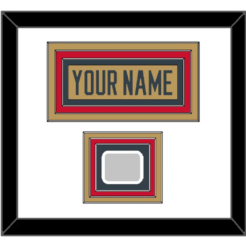 Vegas Nameplate & Stanley Cup Finals Patch - Alternate Gold - Triple Mat 1