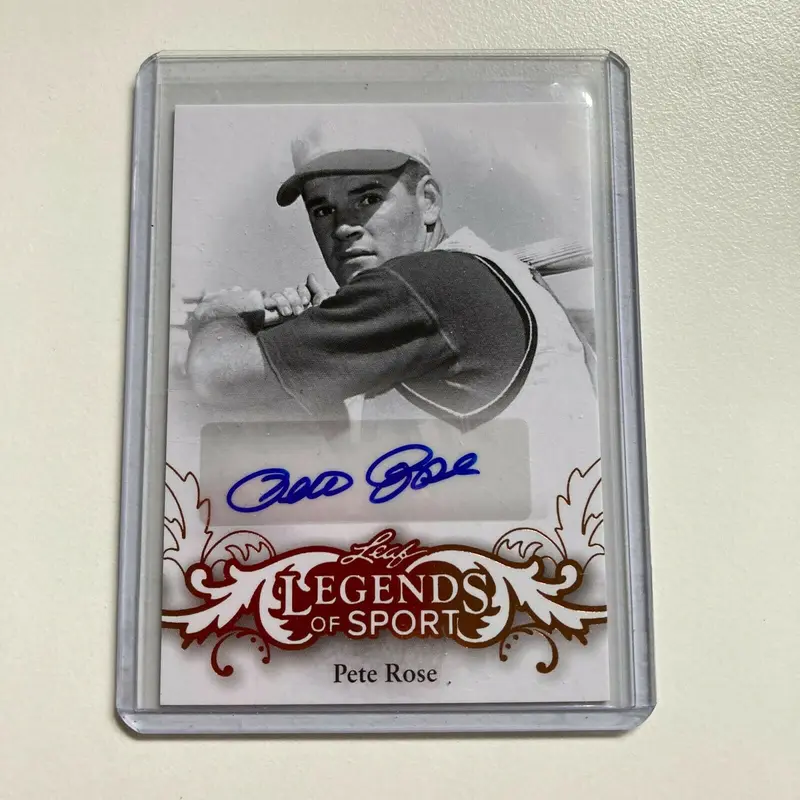Leaf Legends Of Sport Pete Rose Auto Signed Autographed Baseball Card