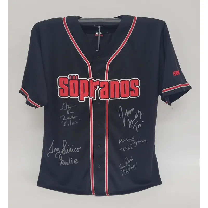 The Sopranos Cast Multi Signed Baseball Jersey With James Gandolfini Beckett COA