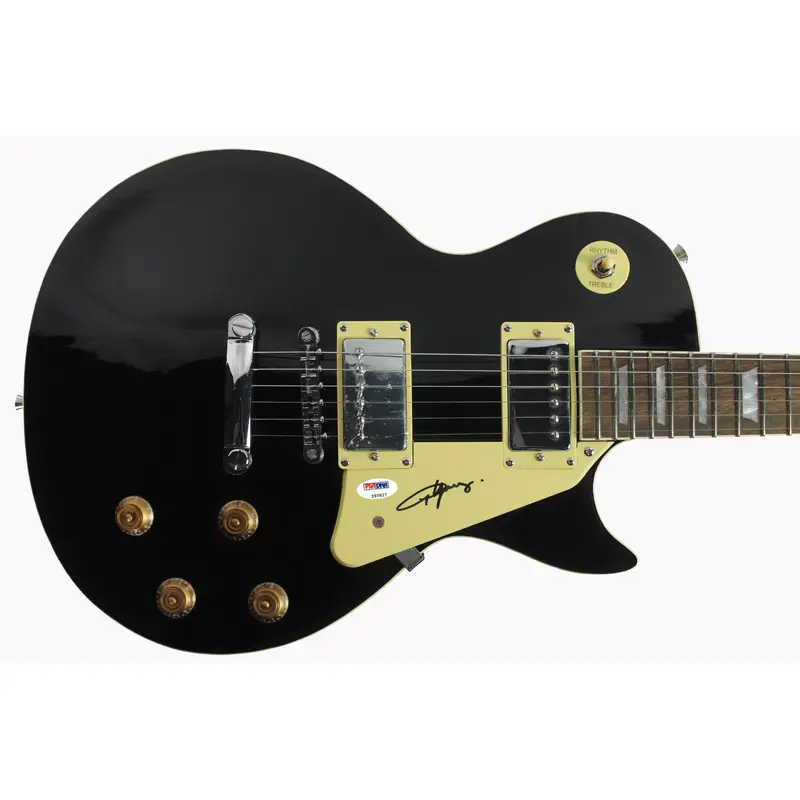 Angus Young AC/DC Authentic Signed Black Electric Guitar PSA/DNA #Z92827