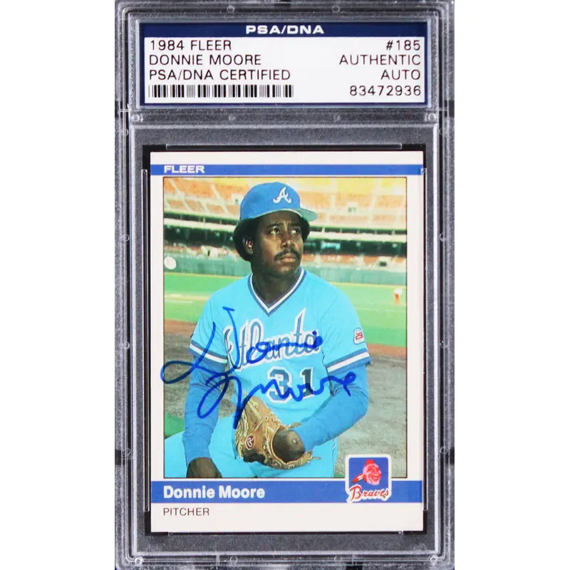 Braves Donnie Moore Authentic Signed 1984 Fleer #185 Card PSA/DNA Slabbed