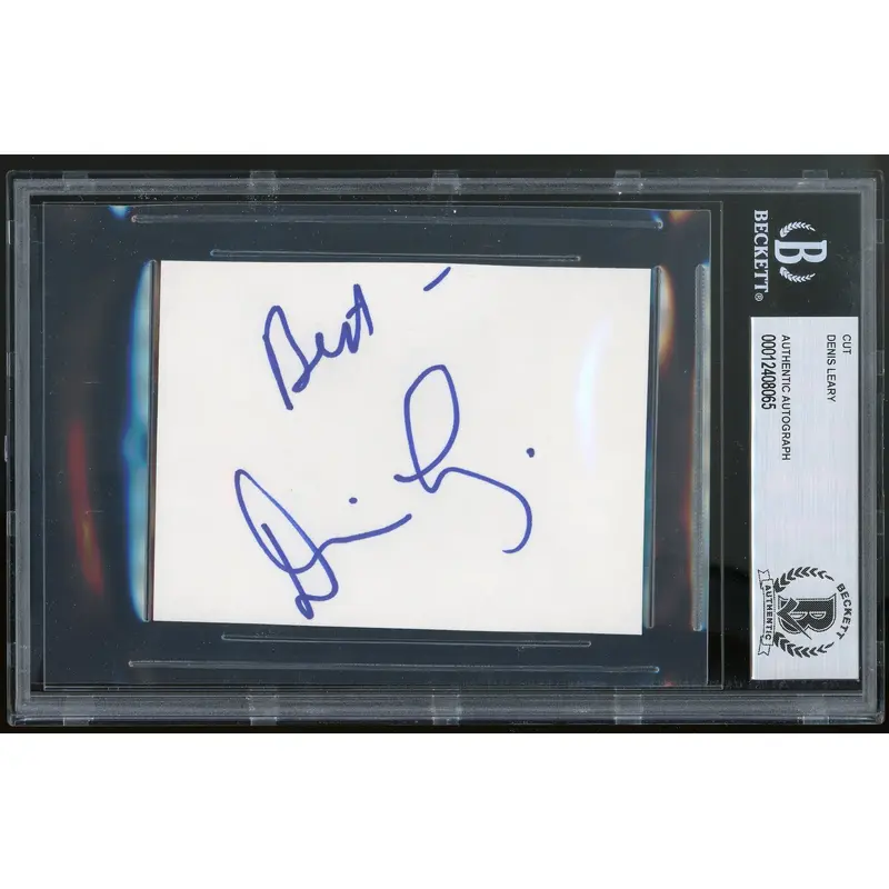 Denis Leary Animal Kingdom Authentic Signed 3x5 Cut Signature BAS Slabbed
