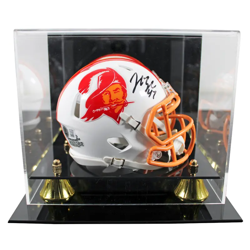 Buccaneers John Lynch Signed 1976-96 TB Speed Mini Helmet W/ Case BAS Witnessed
