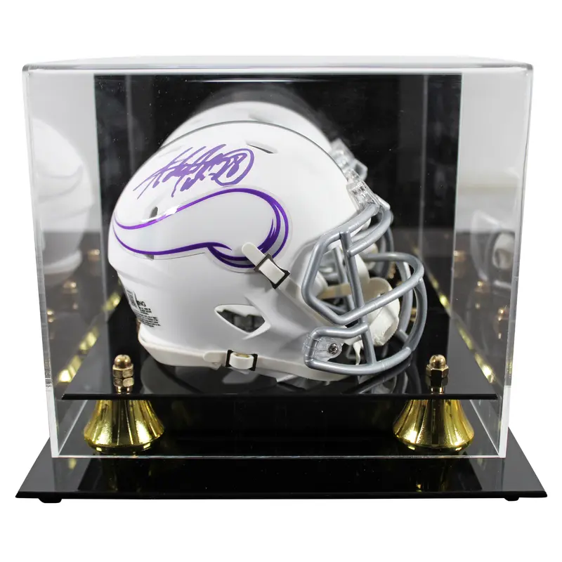 Vikings Adrian Peterson Signed 2024 On-Field Alt Speed Mini Helmet W/ Case BAS W