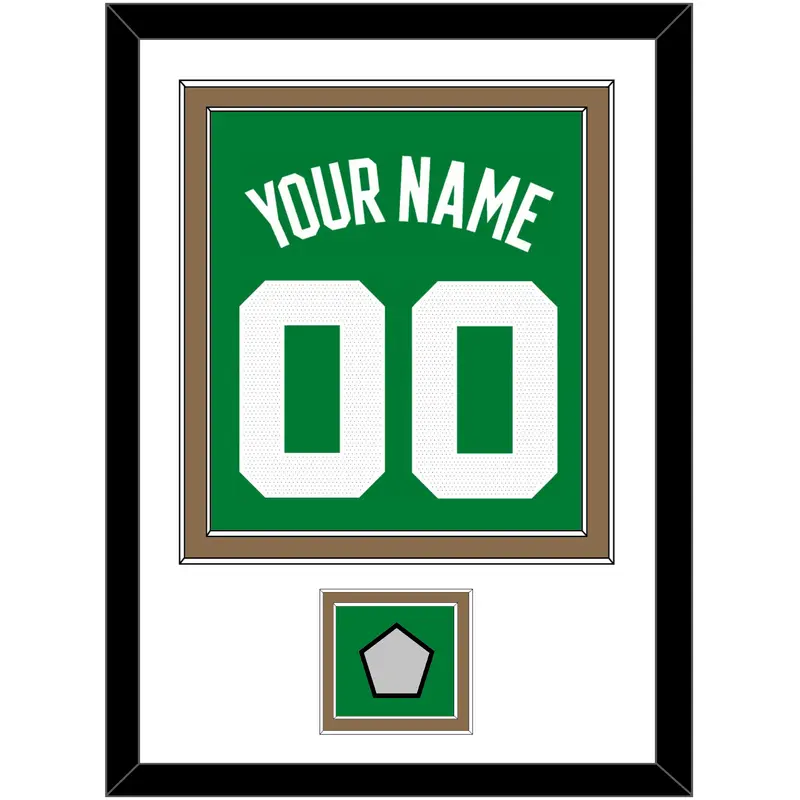 Boston Name & Number With Trophy Patch - Green Icon - Double Mat 1
