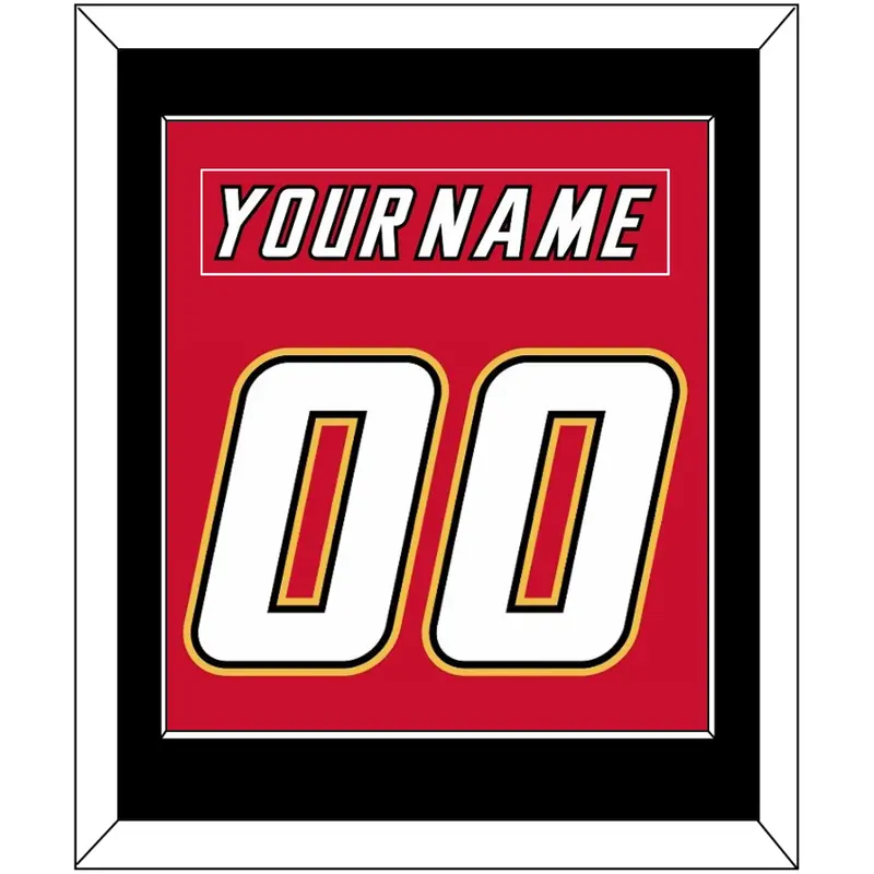 Calgary Nameplate & Number (Back) Combined - Road Red (1995-2000) - Single Mat 3