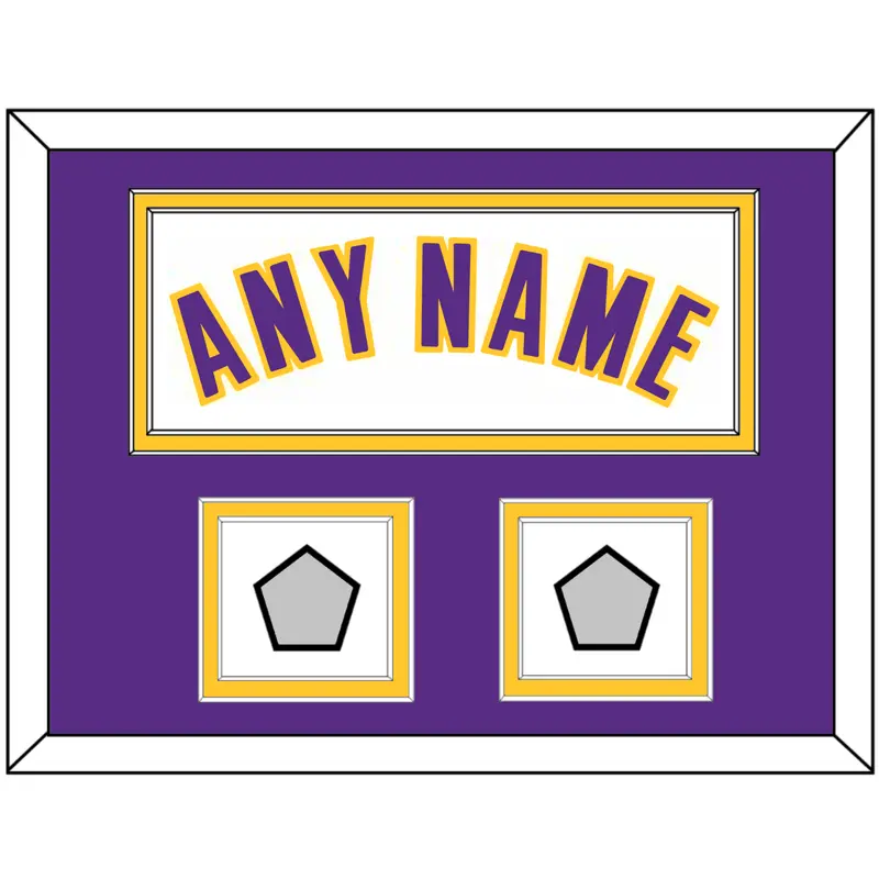 Los Angeles Name & 2 Champions Patches - Alternate White (2002-2018) - Double Mat 5