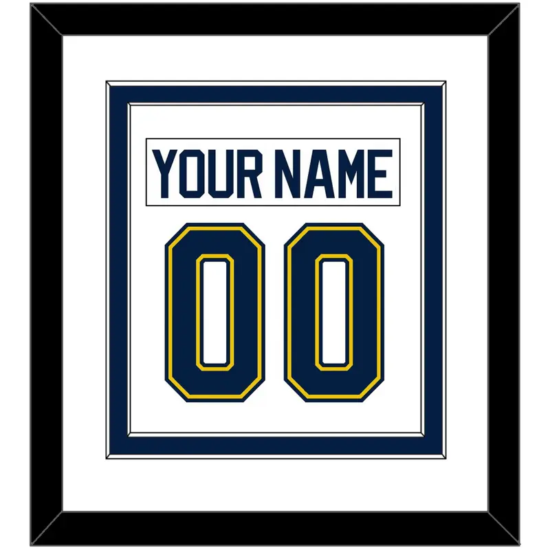 Michigan Hockey Nameplate & Number (Back) Combined - Home White (2021-2023) - Double Mat 1