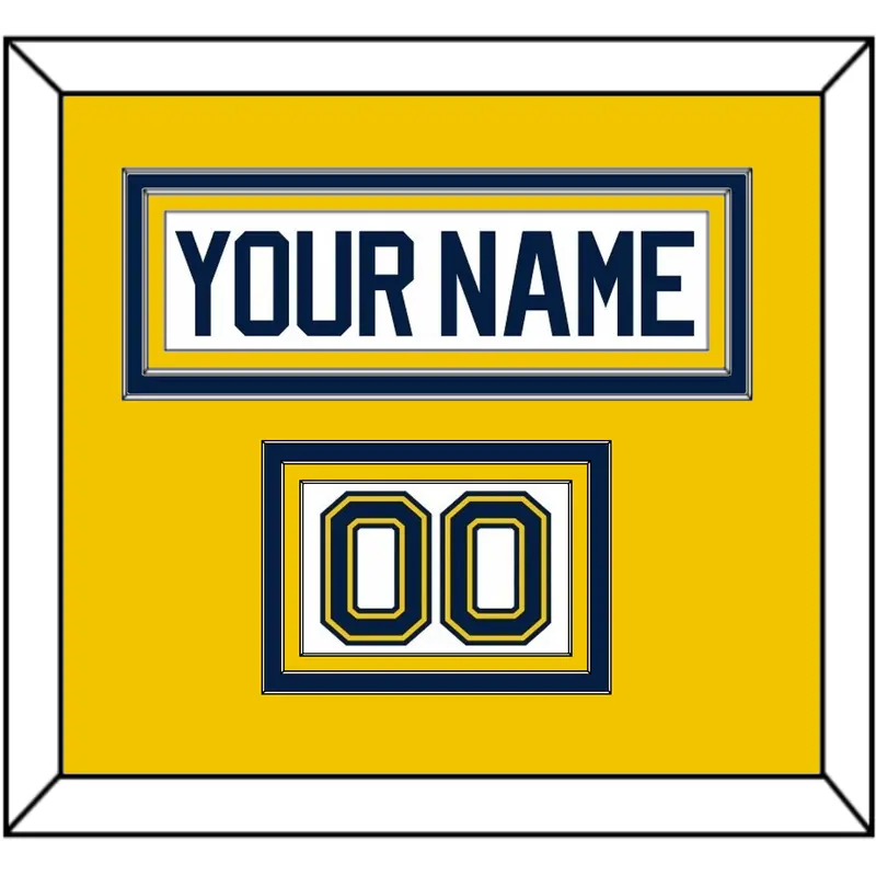 Michigan Hockey Nameplate & Number (Shoulder) - Home White (2021-2023) - Triple Mat 3