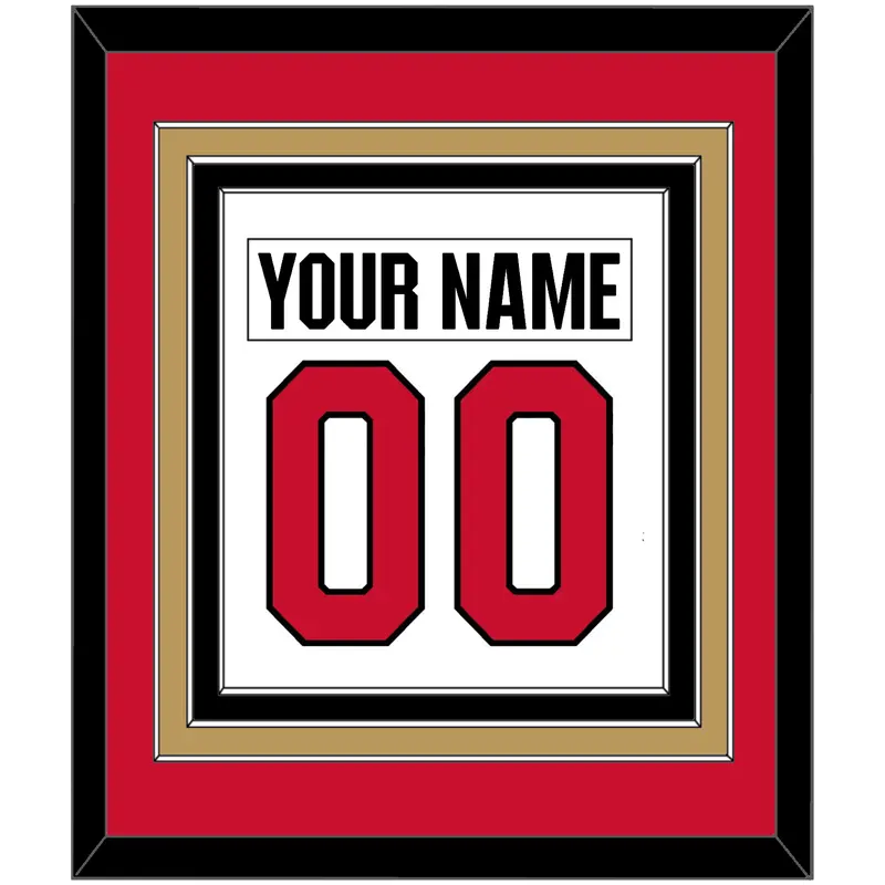 Ottawa Nameplate & Number (Back) Combined - Road White (2017-2020) - Triple Mat 3