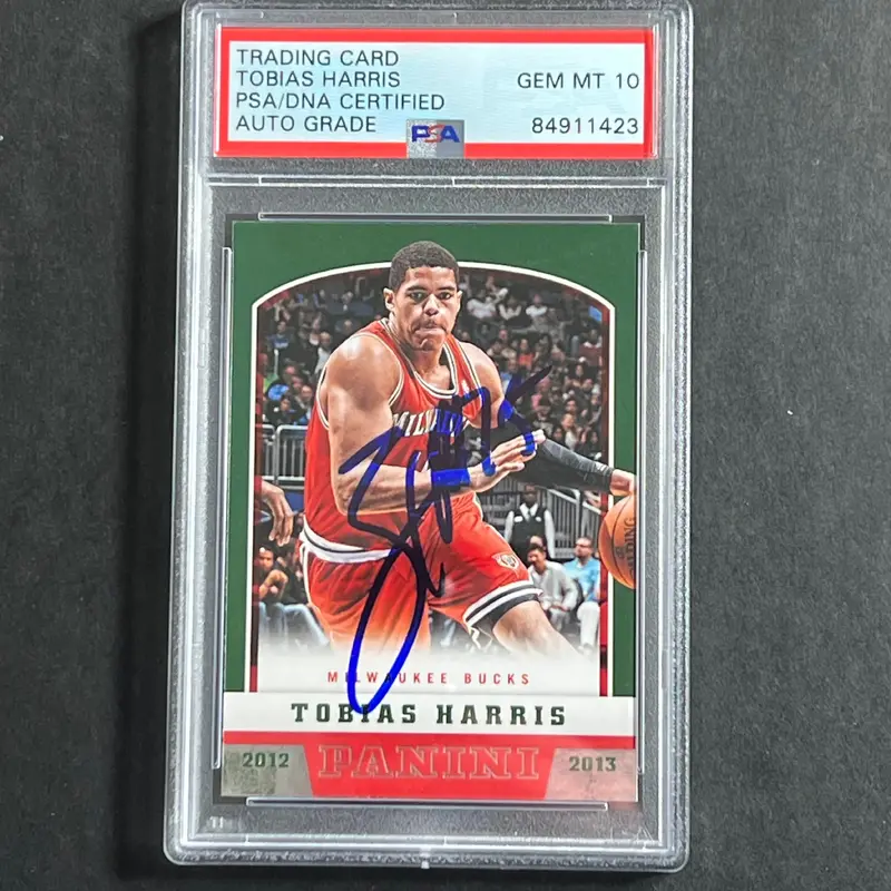 2012-13 Panini Basketball #289 Tobias Harris Signed Card AUTO 10 PSA Slabbed Bucks