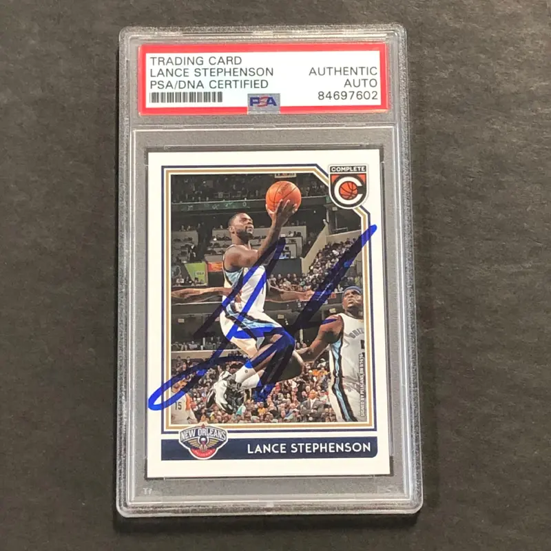 2016-17 Panini Complete #257 Lance Stephenson Signed Card AUTO PSA Slabbed Pelicans