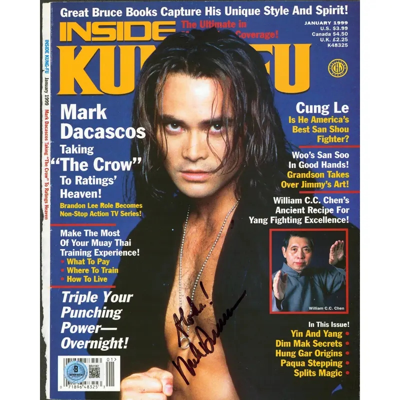 Mark Dacascos "Aloha" Signed Inside Kung-Fu Magazine Cover Jan. 1999 BAS#BR41061