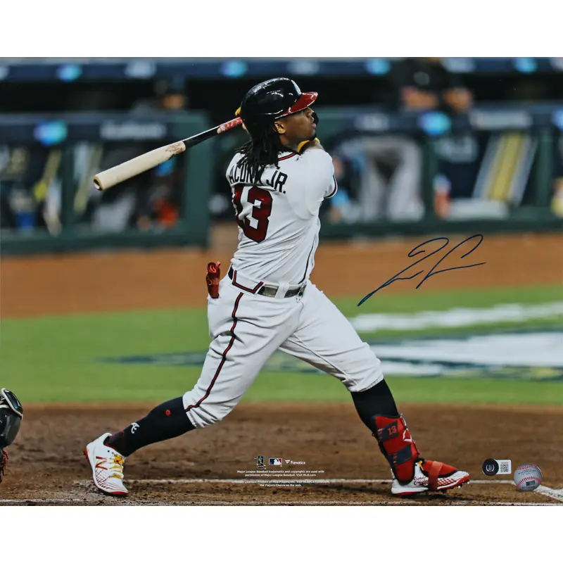 Braves Ronald Acuna Jr. Authentic Signed 16x20 Batting Photo BAS Witnessed