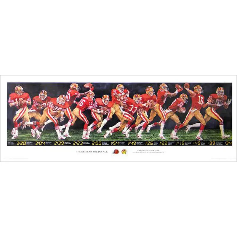 Joe Montana "The Drive of the Decade" (Super Bowl XXIII) Commemorative Poster (1989)