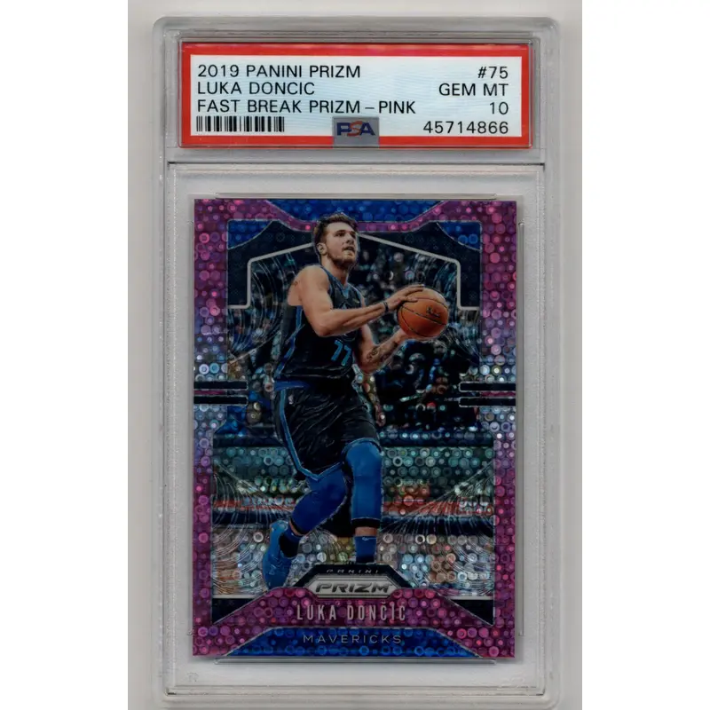 Luka Doncic 2019 Prizm Fast Break Prizm Pink #75 38/50 PSA 10 Gem Mint