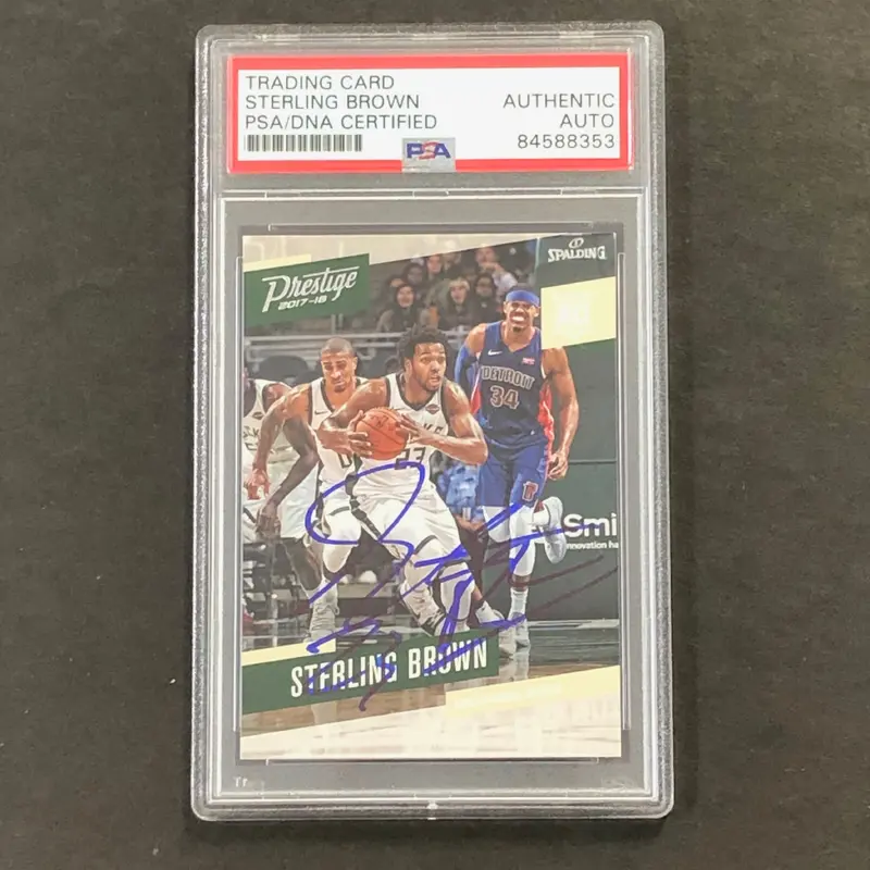 2017-18 Panini Prestige #193 STERLING BROWN Signed Card AUTO PSA/DNA Slabbed Bucks
