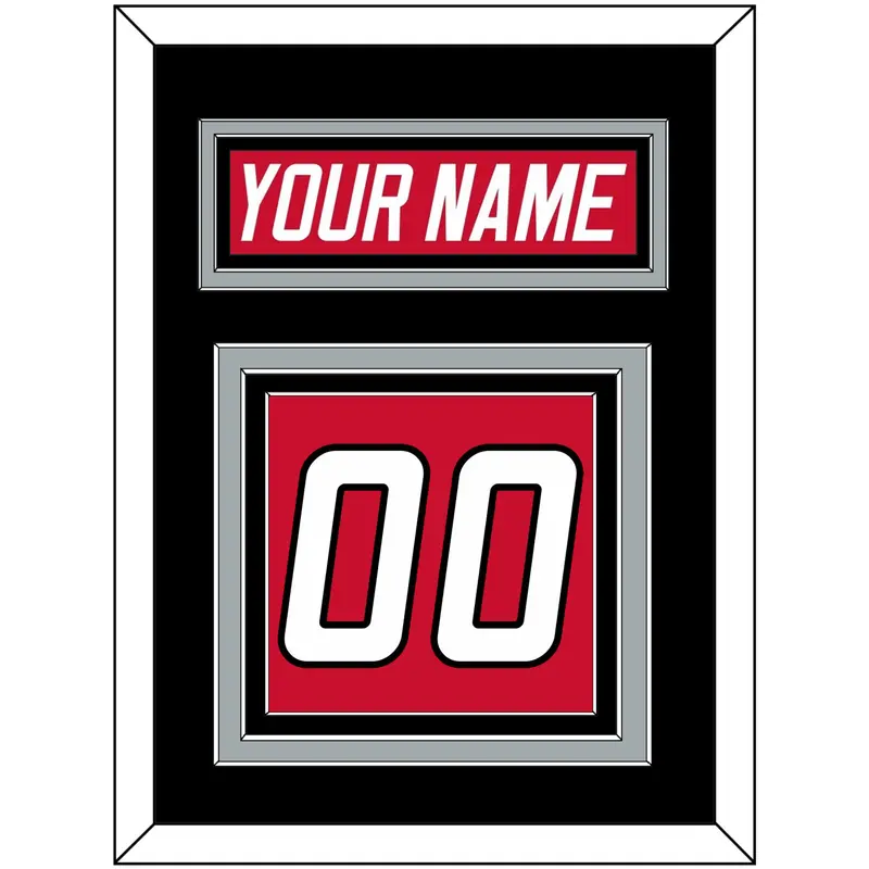 Carolina Nameplate & Number (Back) - Road Red (1997-2000) - Triple Mat 5