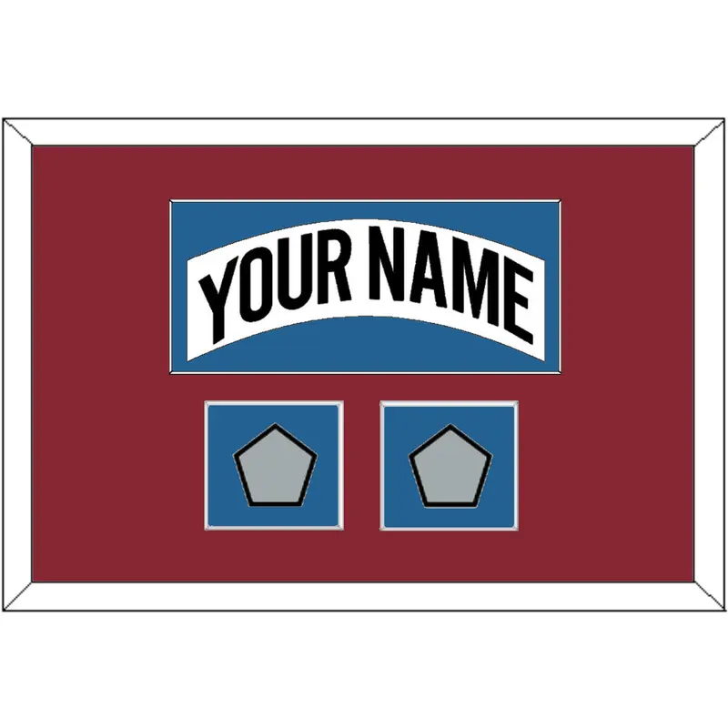 Colorado Nameplate & 2 Stanley Cup Finals Patches - Home White (1995-1996) - Single Mat 2
