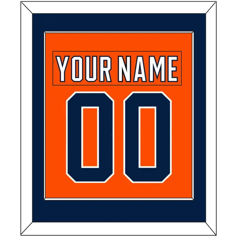 Edmonton Nameplate & Number (Back) Combined - Home Orange (2017-2022) - Single Mat 2