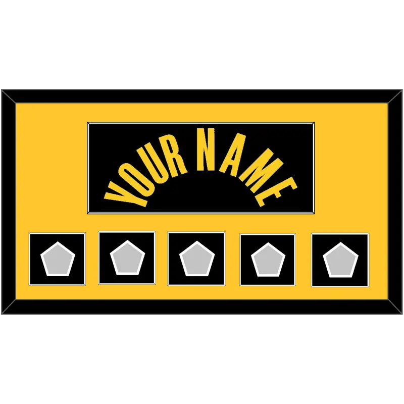 Los Angeles Name & 5 Finals Patches - Black Mamba (2017-2018, 2020) - Single Mat 2