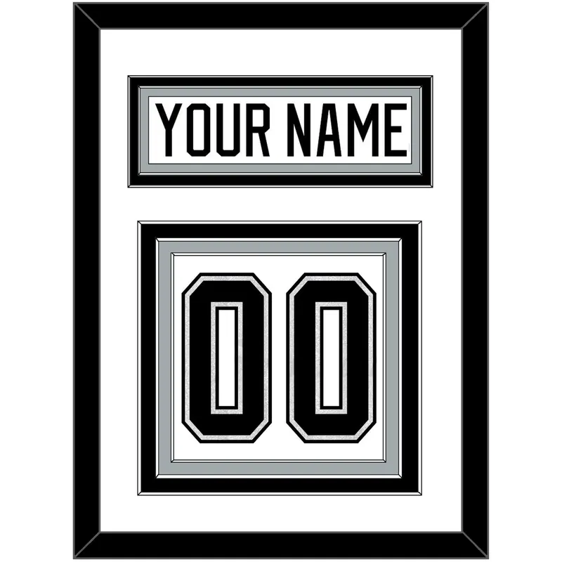 Los Angeles Nameplate & Number (Back) - Road White - Triple Mat 1