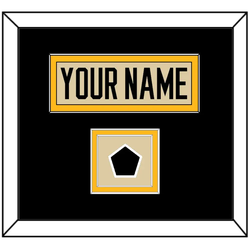 Pittsburgh Nameplate & 2023 Winter Classic Patch - Tan Jersey - Double Mat 2