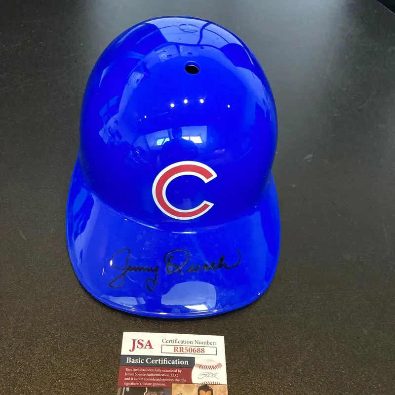 Jimmy Qualls Signed Full Size Chicago Cubs Baseball Helmet 1969 Cubs JSA COA