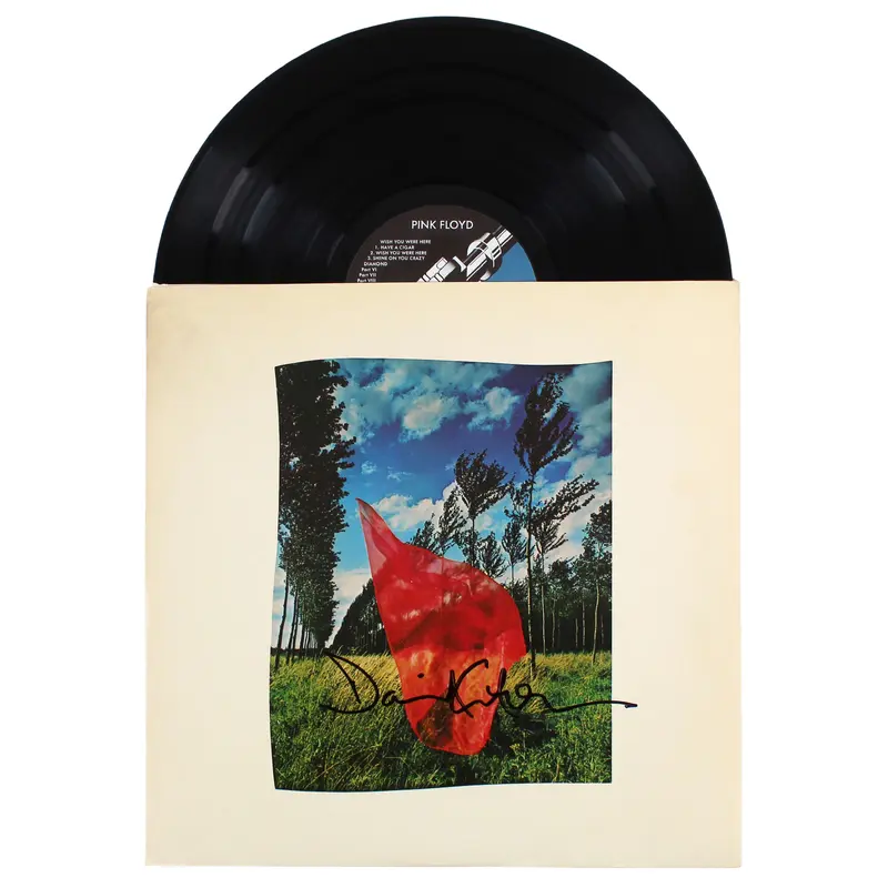 David Gilmour Pink Floyd Signed Wish You Were Here Album Sleeve BAS #AA13651