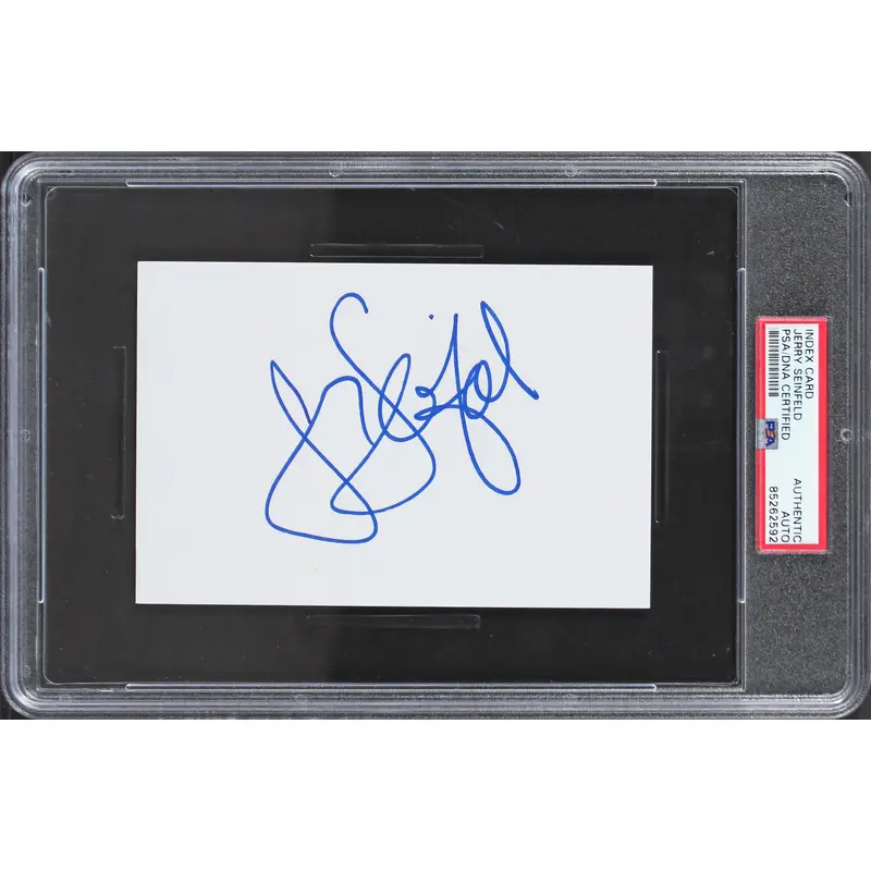 Jerry Seinfeld Authentic Signed 4x6 Index Card Autographed PSA/DNA Slabbed