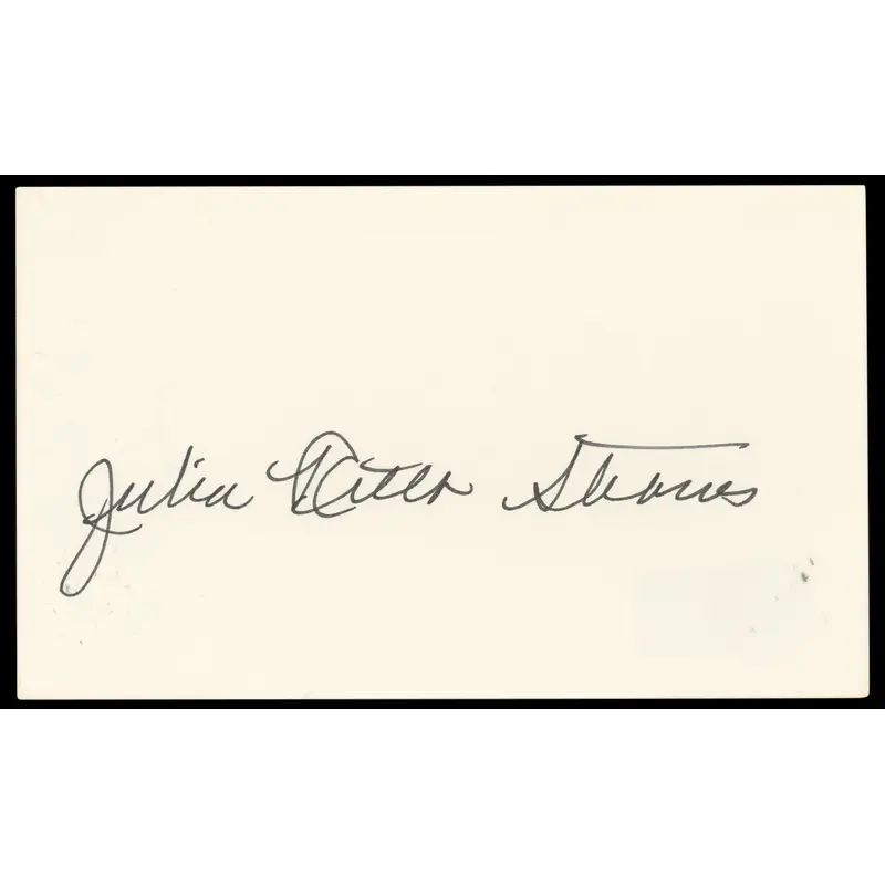 Julia Ruth Stevens Authentic Signed 3x5 Index Card Autographed BAS #BN33263