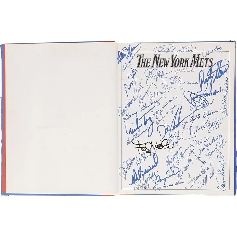 1986 New York Mets World Series Yearbook With 180 Signatures! PSA DNA COA