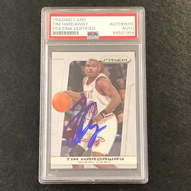 2013-14 Panini Prizm #246 Tim Hardaway Signed Card AUTO PSA Slabbed Heat