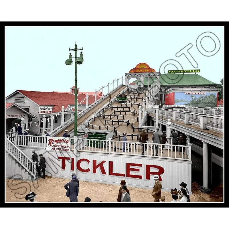 Chester Park Colorized 8X10 Photo - 1909 Cincinnati Ohio The Tickler Ride - 2460